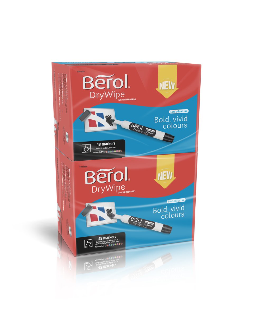 Berol Drywipe Whiteboard Markers Chisel Tip Assorted