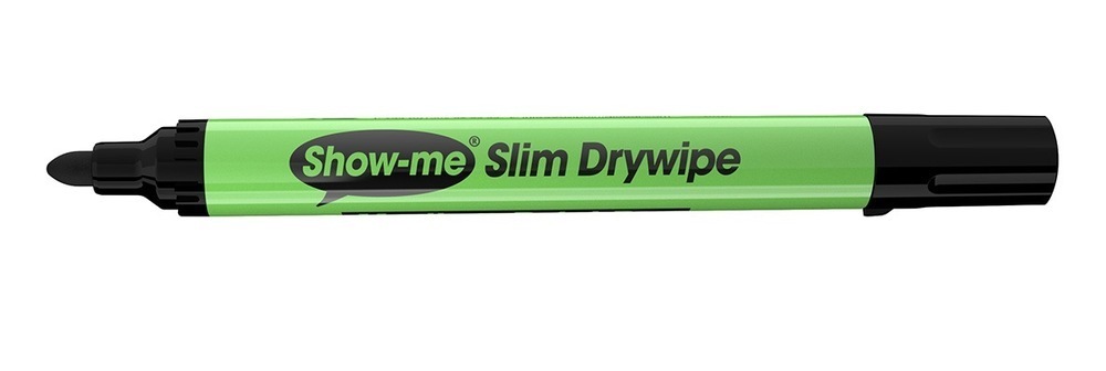 Show-me Medium Tip Children's Drywipe Whiteboard Pens Black