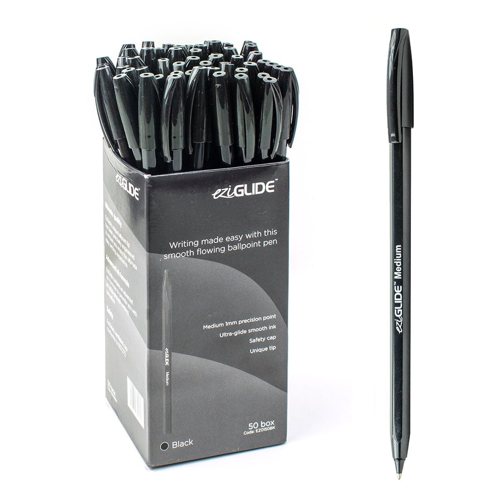 EziGlide Ballpoint Pens Black (Currently supplied as the Eziball brand) -(