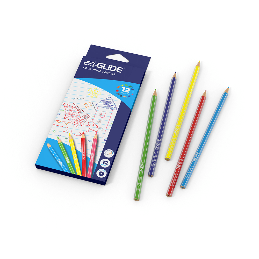 EziGlide School Colouring Pencils Pk12