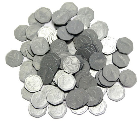 50P Coins Plastic Play Coins