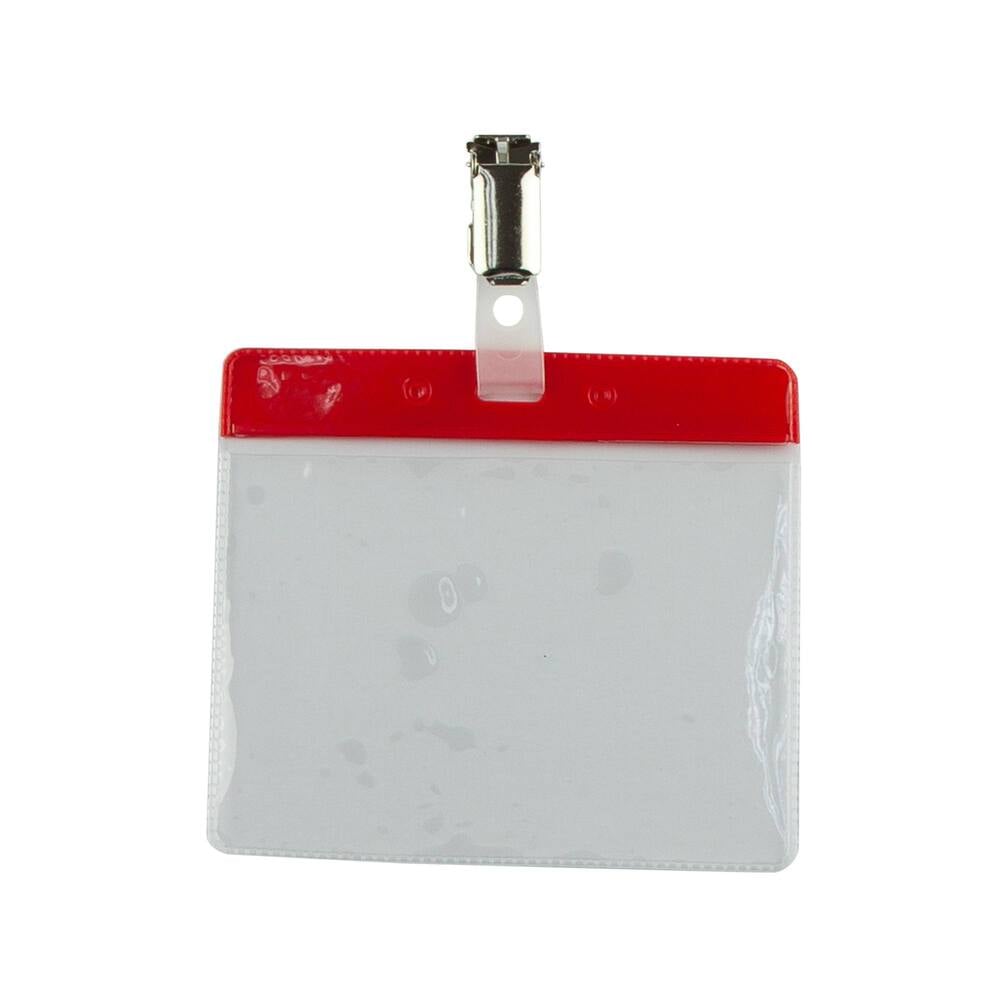 Visitor Badge 60 X 90mm With Straps Red