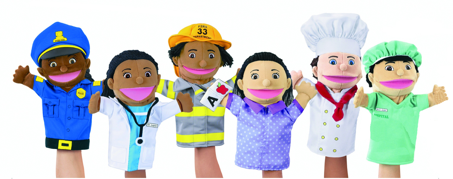 Lets Talk Puppets Community Helpers - Set of 6