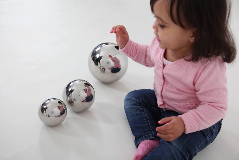 Silver Sensory Reflective Balls - Set of 4