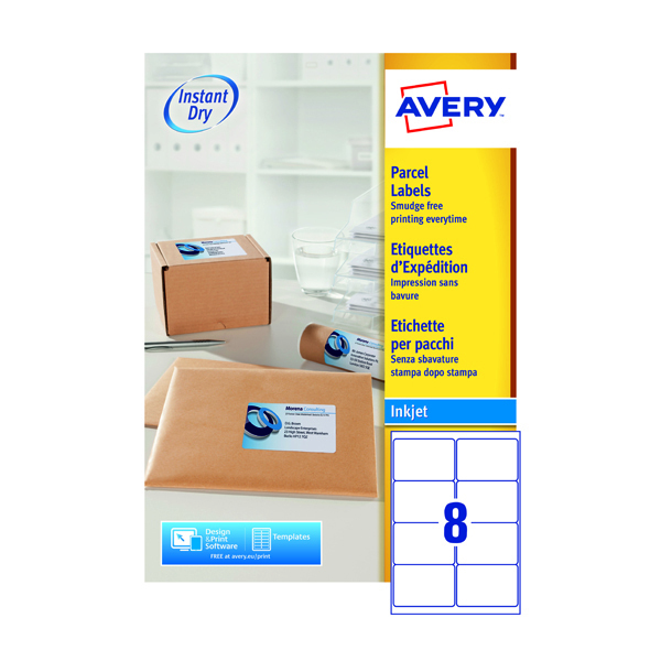 Avery Inkjet Labels - 8 Per Sheet J8165