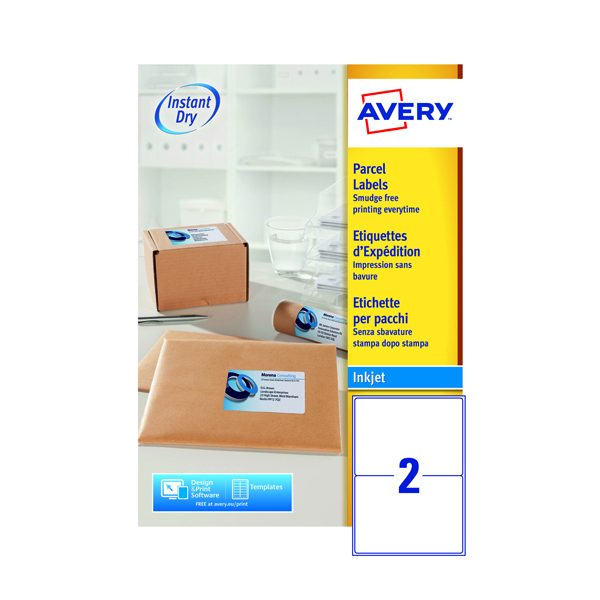Avery Inkjet Labels - 2 Per Sheet J8168