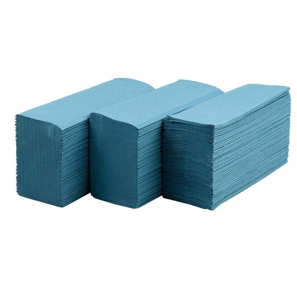 BlueOcean Z Fold 1 Ply Blue Hand Towel
