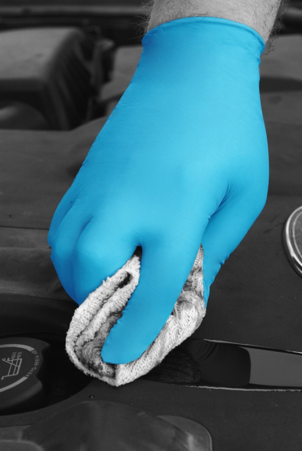 Blue Hybrid Examination Gloves Powder Free Large