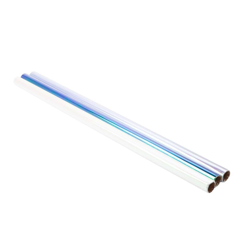 Iridescent Rolls 70cmx2M To Include Clear, White & Blue