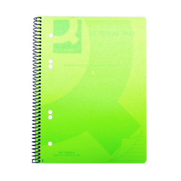 A5 Transparent Coloured Spiral Notebooks - Green