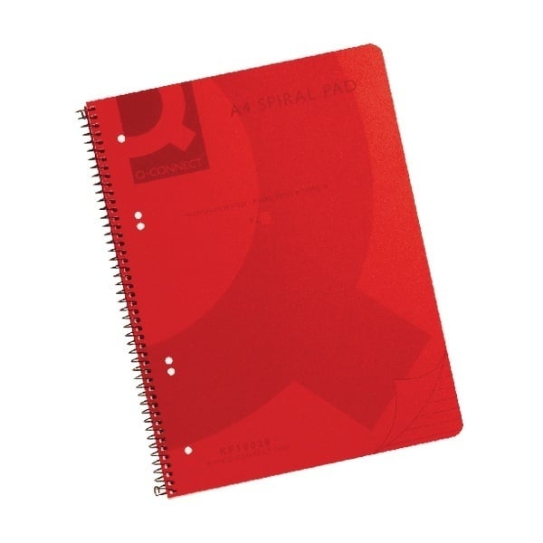 A4 Transparent Coloured Spiral Notebooks - Red