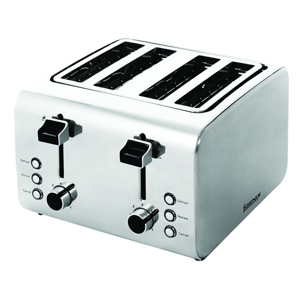 Four Slice Stainless Steel Toaster