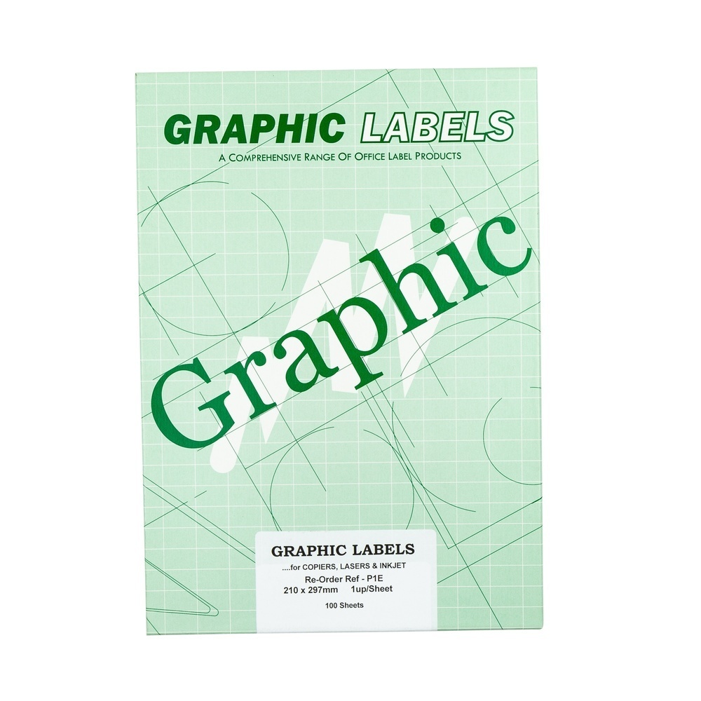 Copier & Laser Labels A4 Square Corners - 1 Per Sheet