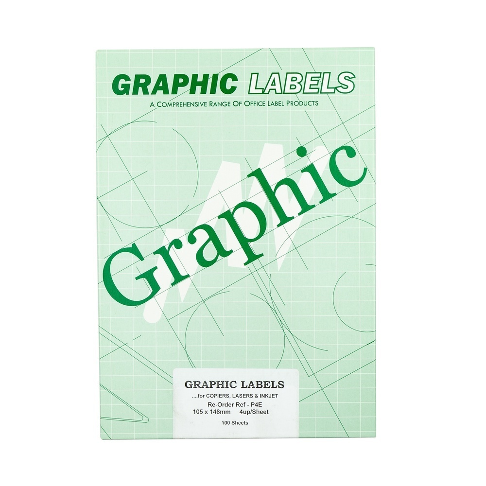 Copier & Laser Labels A4 Square Corners - 4 Per Sheet