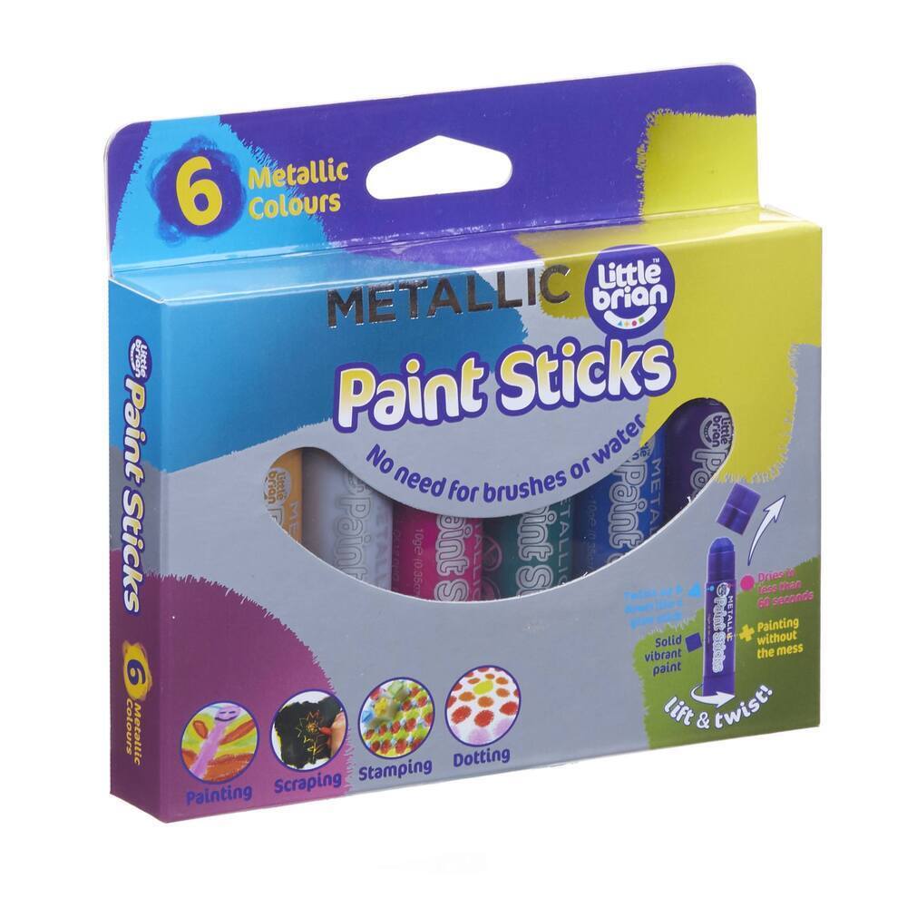 Little Brian Metallic Solid Paint Sticks Assorted Met Colours 10G  **WSL**