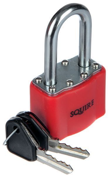 Long Shackle Keyed Diff Padlock Red