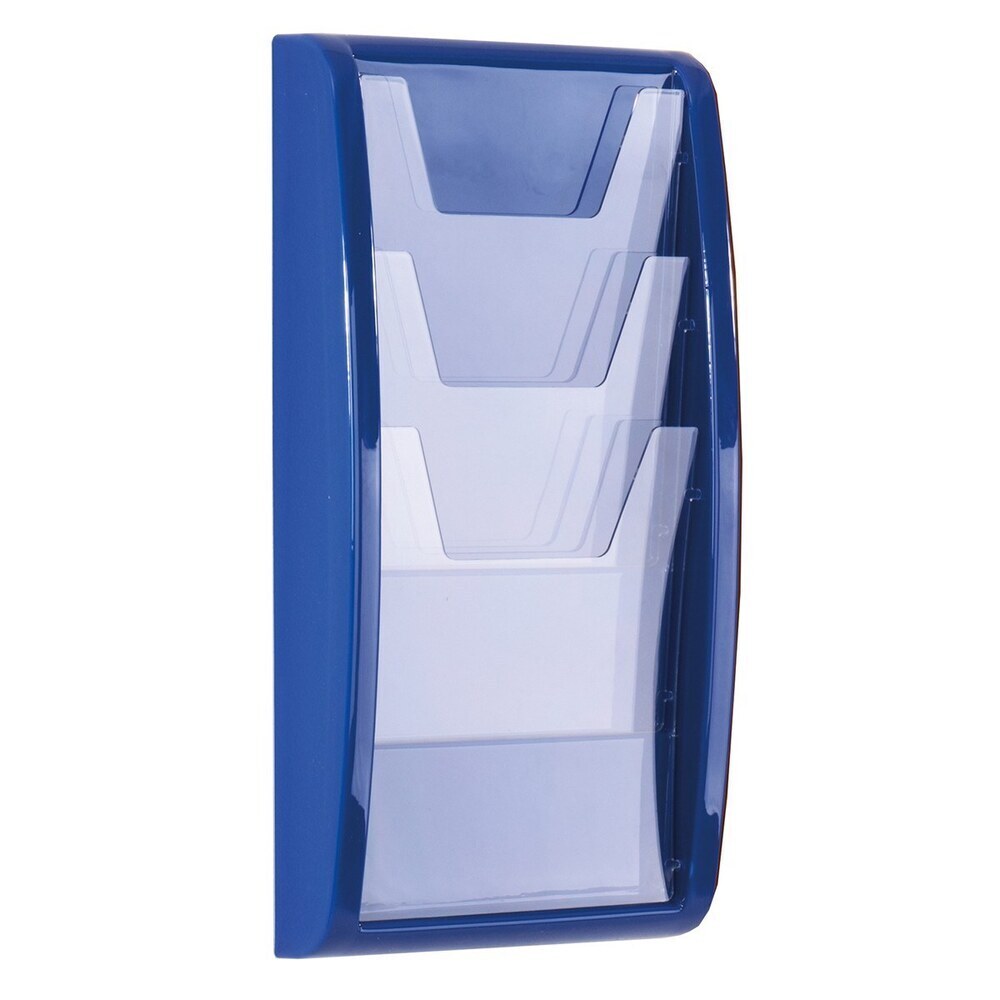 Panorama Leaflet Dispensers A4 3 Pockets Blue