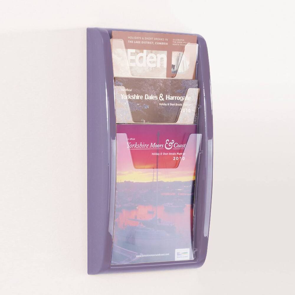 Panorama Leaflet Dispensers A4 3 Pockets Lilac
