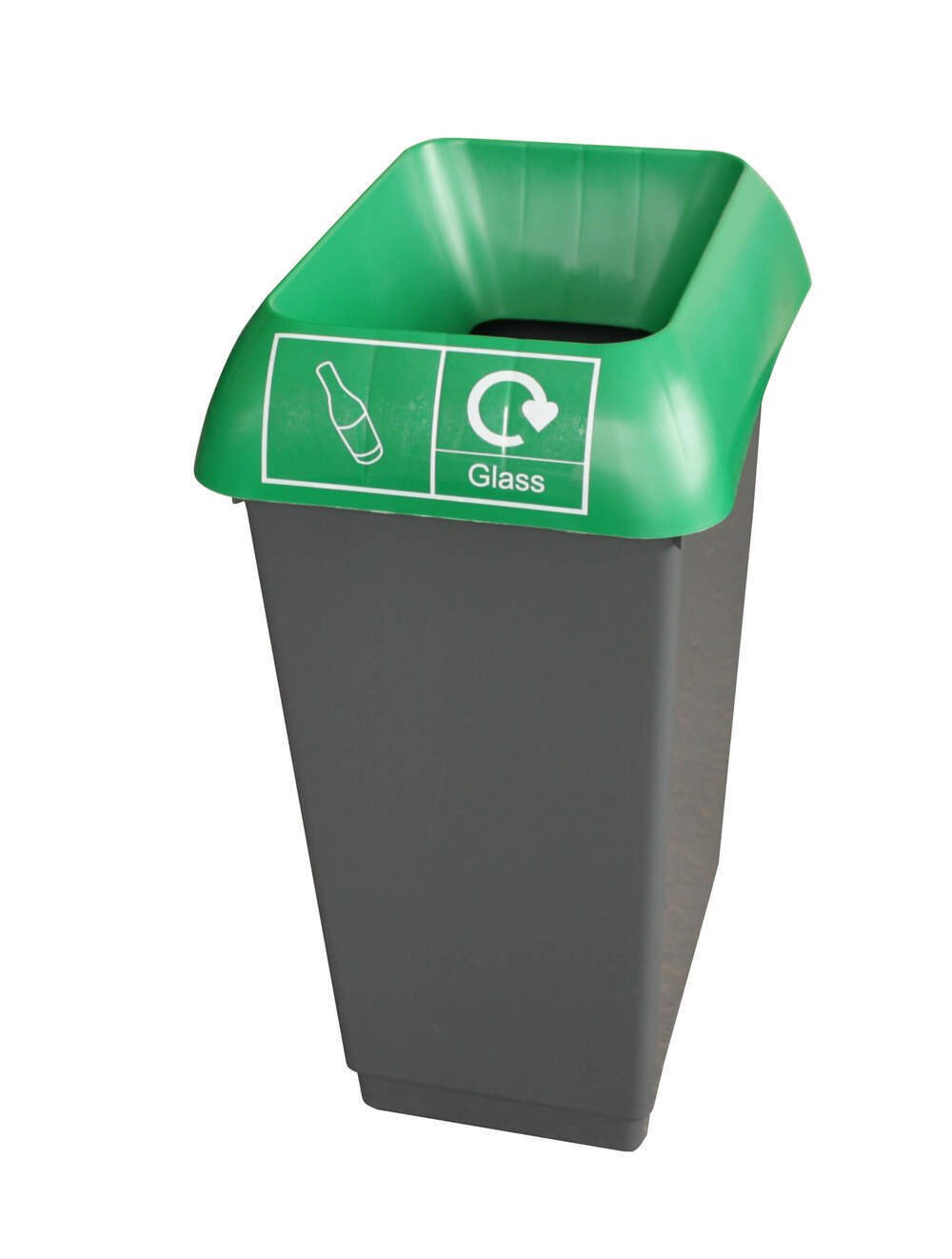 50L Recycling Bin With Green Lid With Mixed Recyclables Logo