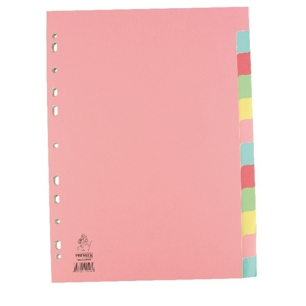 12 Part Coloured Subject Dividers
