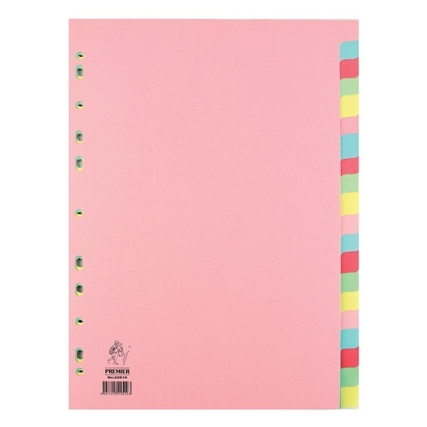 20 Part Coloured Subject Dividers