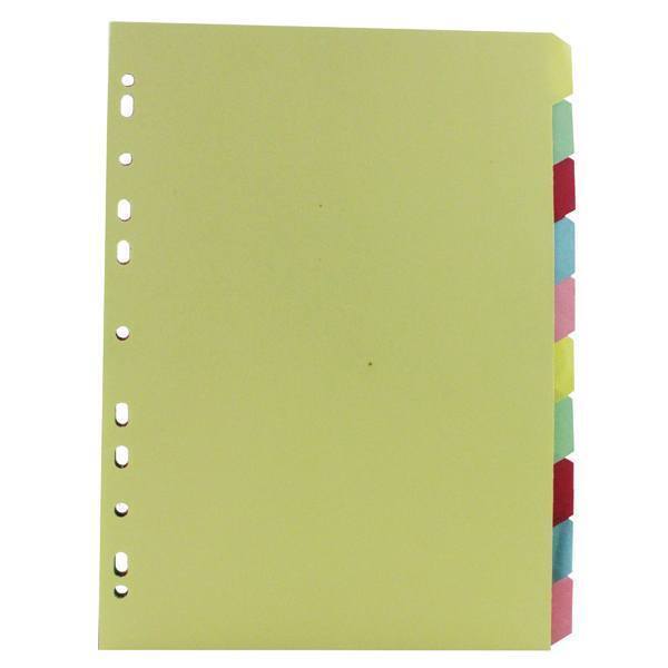 10 Part Coloured Subject Dividers