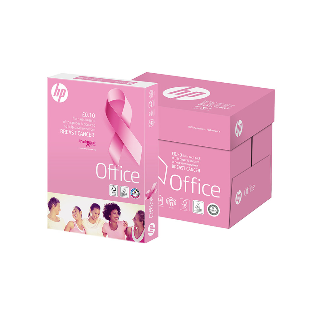 A4 HP Office Pink Ream White Copier Paper P500
