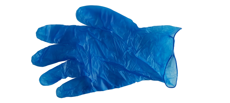 BlueOcean Blue Vinyl Powder Free Disposable Gloves - Large