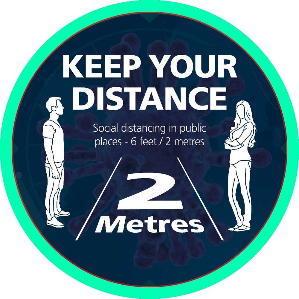 Keep Your Distance Self Adhesive Floor Sign